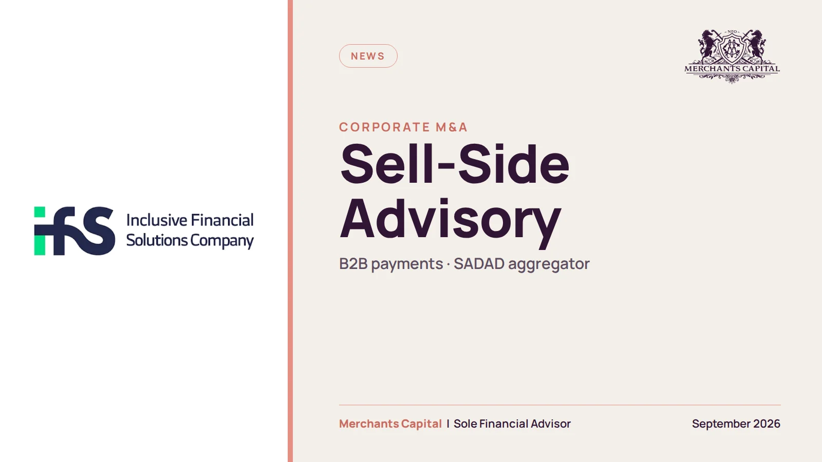 ifs appoints merchants capital sell side ma advisor featured 1600x900