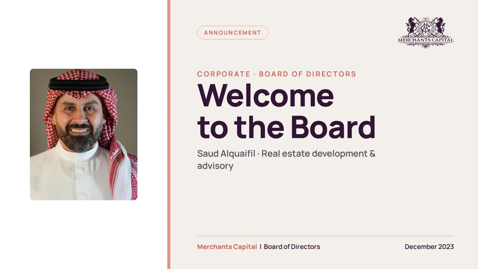 saud alquaifil joins merchants capital board featured 1600x900
